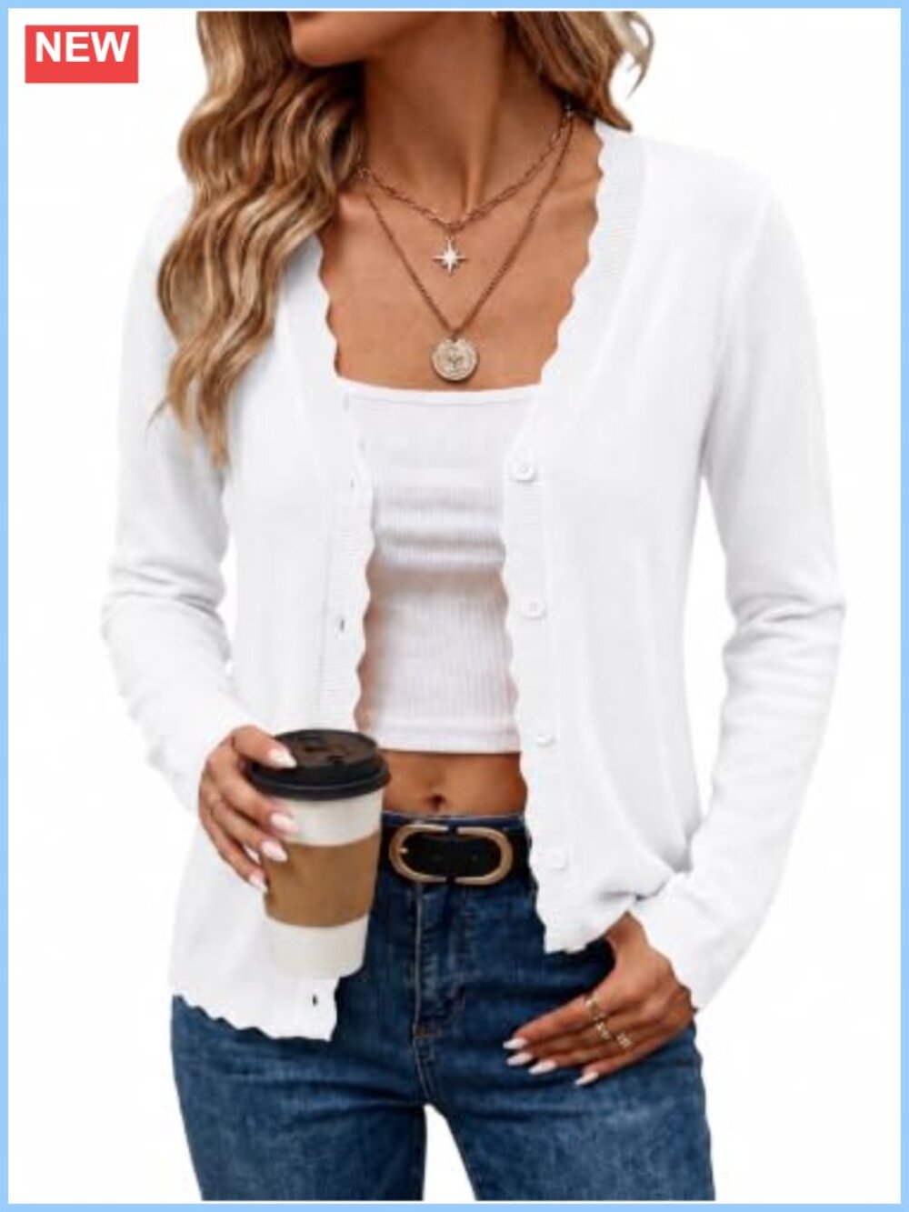 Women's Lightweight Button Down Cardigan Sweater Long Sleeve V-Neck Knit
